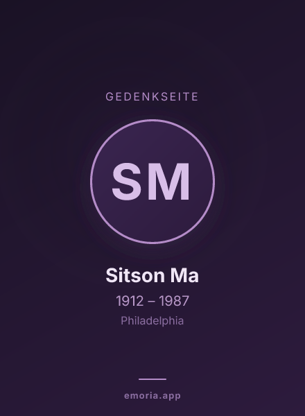 Gedenkportrait von Sitson Ma