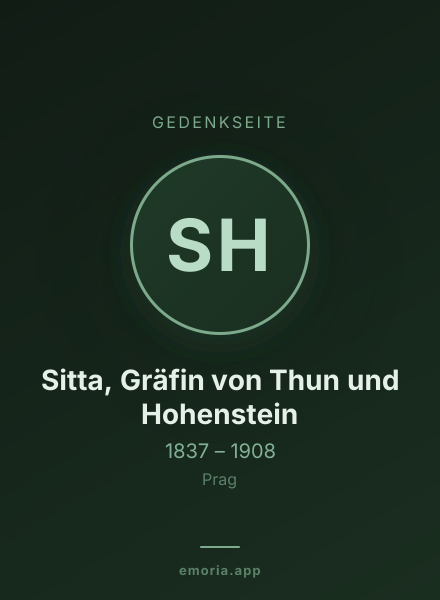 Gedenkportrait von Sitta, Gräfin von Thun und Hohenstein