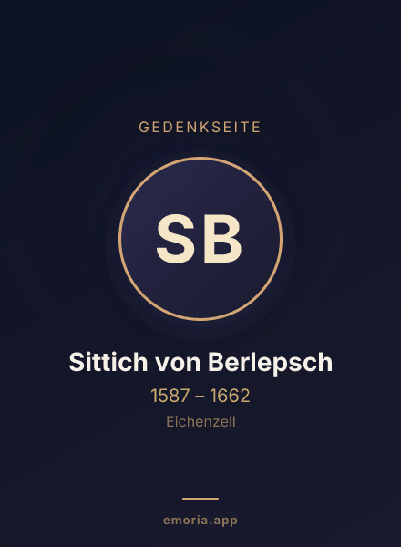 Gedenkportrait von Sittich von Berlepsch