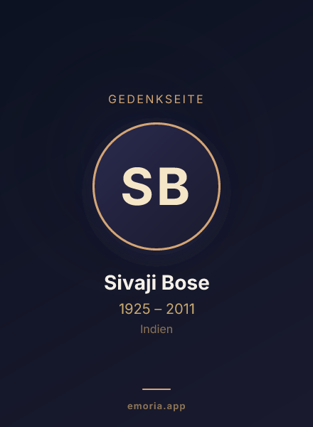 Gedenkportrait von Sivaji Bose