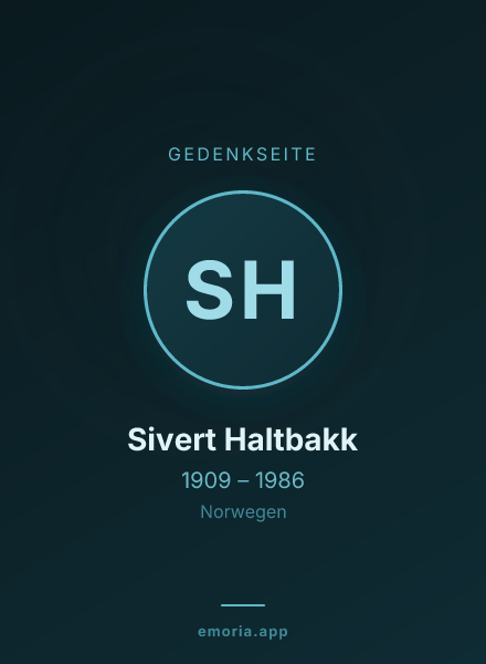 Gedenkportrait von Sivert Haltbakk