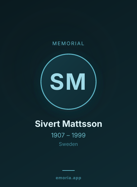 Memorial portrait of Sivert Mattsson