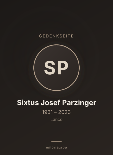 Gedenkportrait von Sixtus Josef Parzinger
