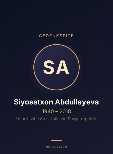 Gedenkportrait von Siyosatxon Abdullayeva