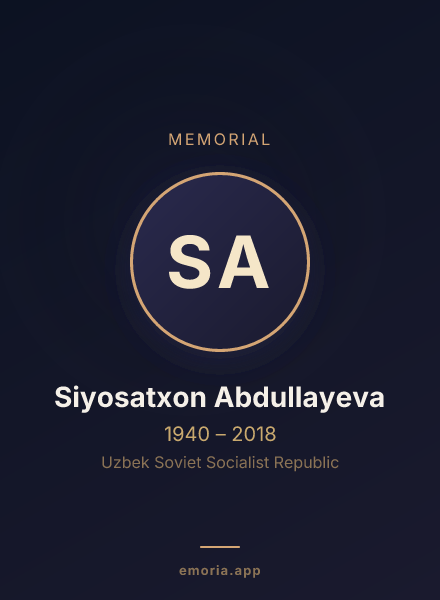 Memorial portrait of Siyosatxon Abdullayeva