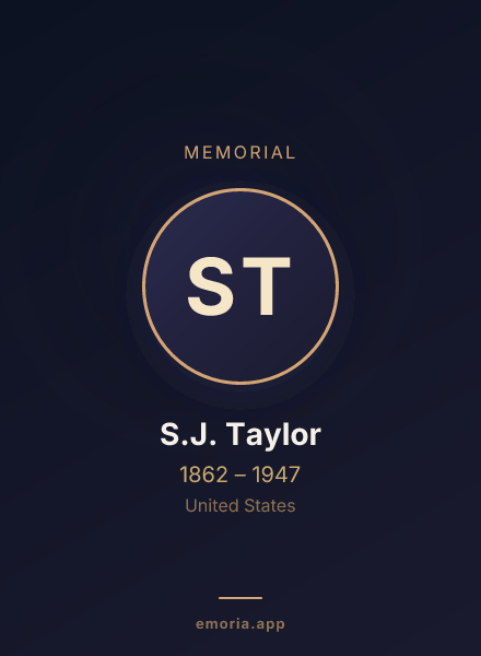 Memorial portrait of S.J. Taylor