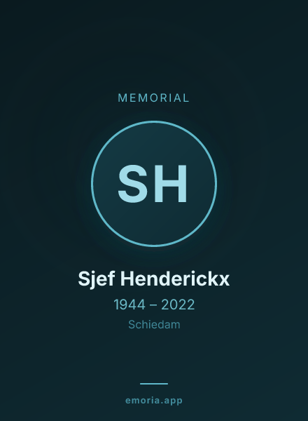 Memorial portrait of Sjef Henderickx