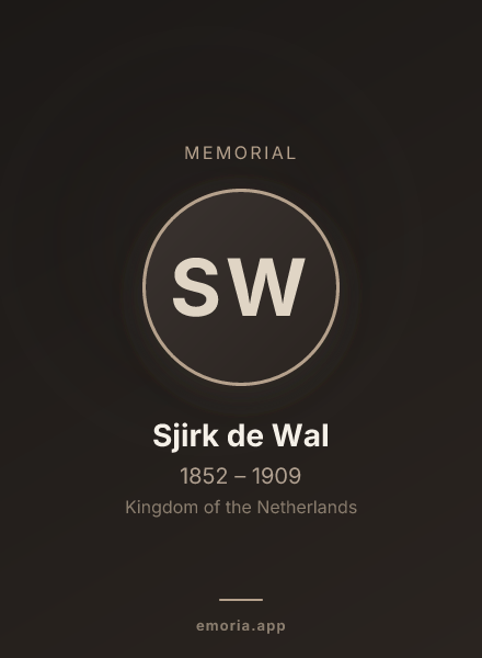 Memorial portrait of Sjirk de Wal