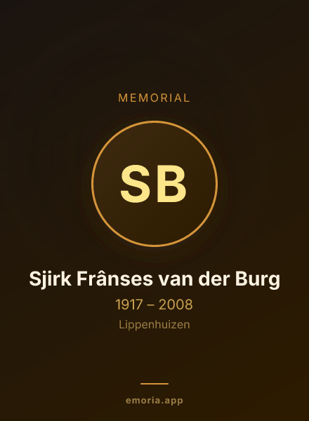 Memorial portrait of Sjirk Frânses van der Burg