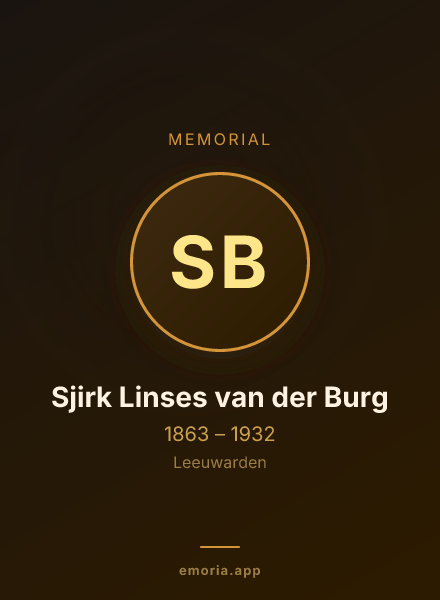Memorial portrait of Sjirk Linses van der Burg