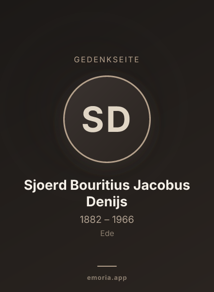 Gedenkportrait von Sjoerd Bouritius Jacobus Denijs