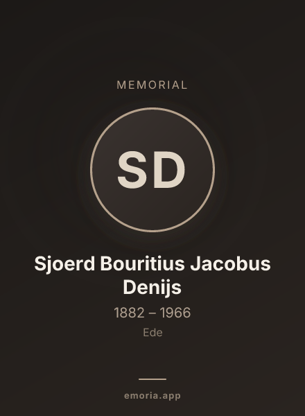 Memorial portrait of Sjoerd Bouritius Jacobus Denijs