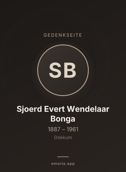 Gedenkportrait von Sjoerd Evert Wendelaar Bonga