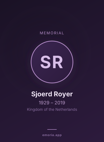 Memorial portrait of Sjoerd Royer