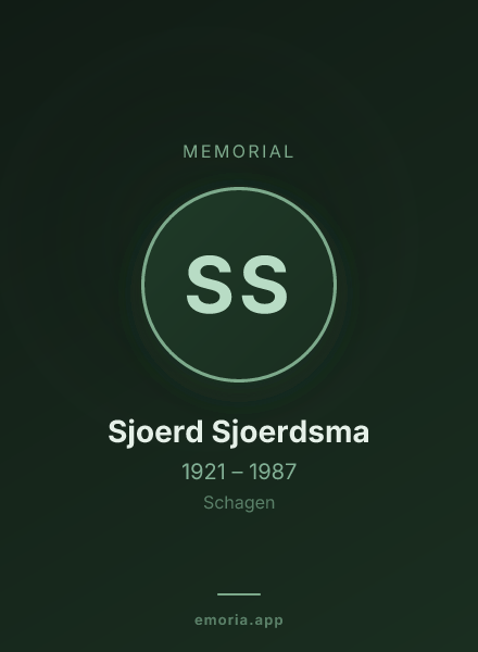 Memorial portrait of Sjoerd Sjoerdsma