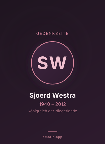 Gedenkportrait von Sjoerd Westra