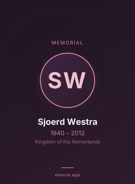 Memorial portrait of Sjoerd Westra