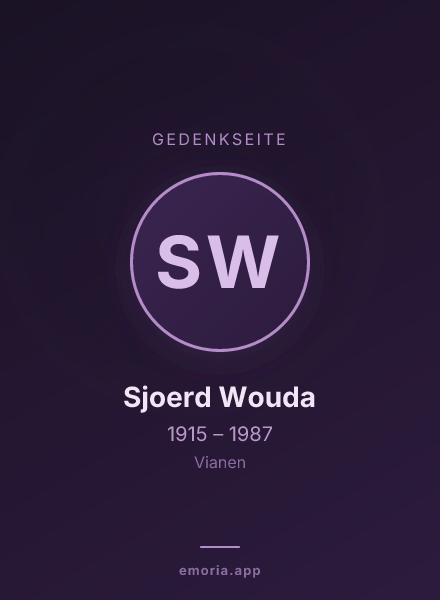 Gedenkportrait von Sjoerd Wouda