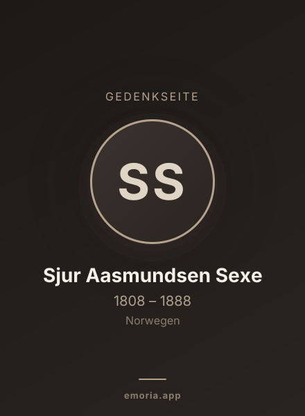 Gedenkportrait von Sjur Aasmundsen Sexe