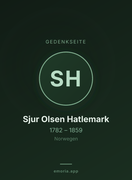 Gedenkportrait von Sjur Olsen Hatlemark