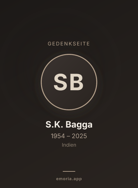 Gedenkportrait von S.K. Bagga