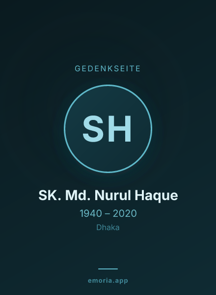 Gedenkportrait von SK. Md. Nurul Haque