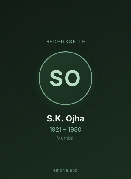 Gedenkportrait von S.K. Ojha