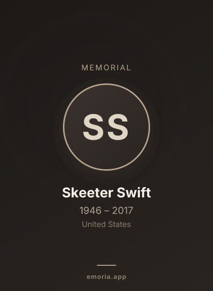 Memorial portrait of Skeeter Swift