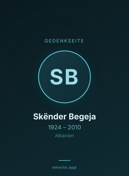 Gedenkportrait von Skënder Begeja