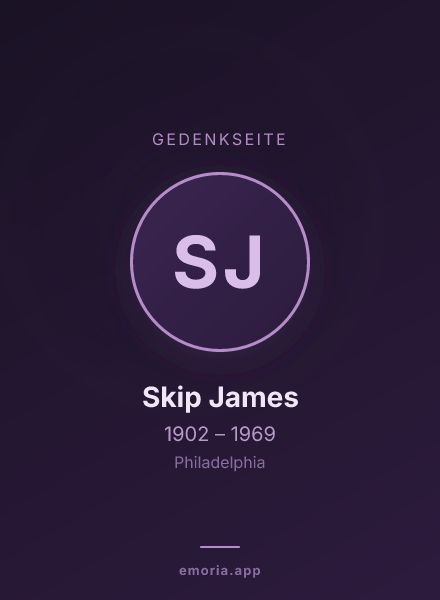 Gedenkportrait von Skip James