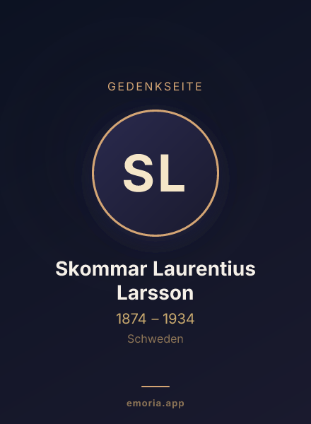 Gedenkportrait von Skommar Laurentius Larsson