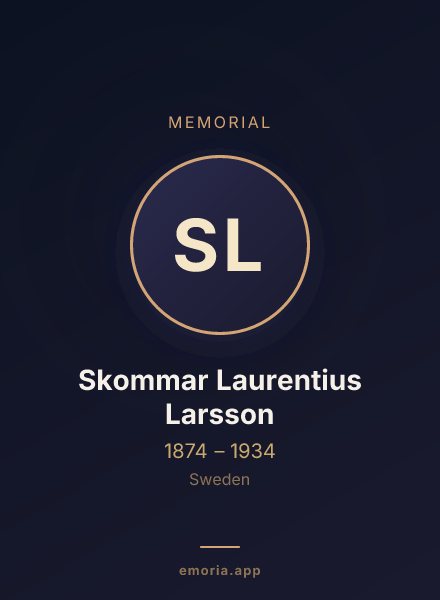 Memorial portrait of Skommar Laurentius Larsson