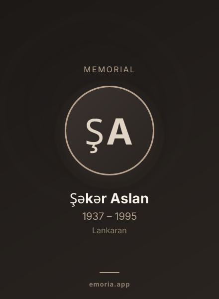 Memorial portrait of Şəkər Aslan