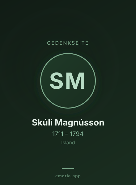 Gedenkportrait von Skúli Magnússon
