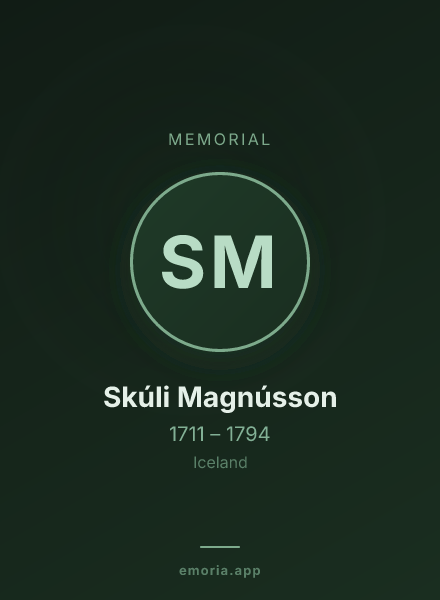 Memorial portrait of Skúli Magnússon