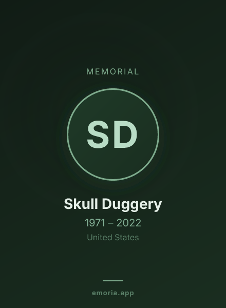 Memorial portrait of Skull Duggery