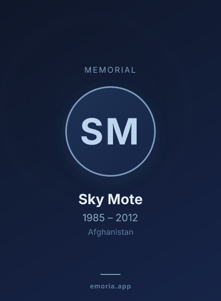 Memorial portrait of Sky Mote