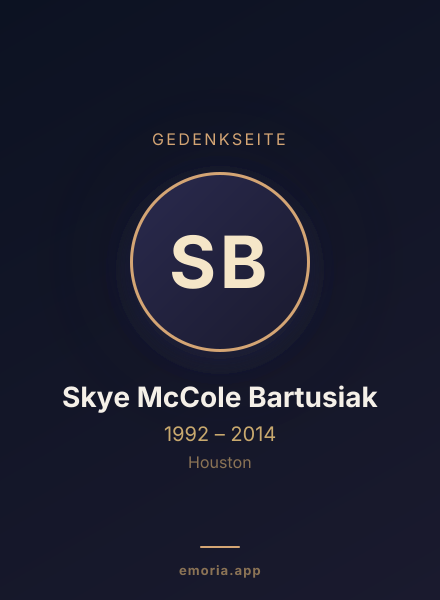 Gedenkportrait von Skye McCole Bartusiak