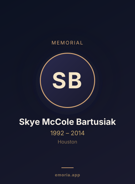 Memorial portrait of Skye McCole Bartusiak