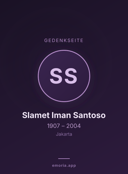 Gedenkportrait von Slamet Iman Santoso