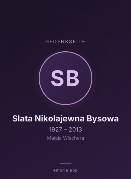 Gedenkportrait von Slata Nikolajewna Bysowa