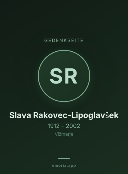 Gedenkportrait von Slava Rakovec-Lipoglavšek