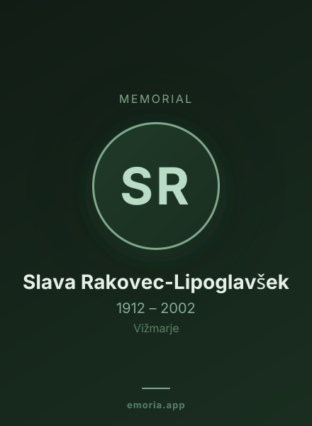 Memorial portrait of Slava Rakovec-Lipoglavšek