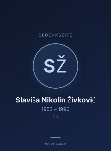 Gedenkportrait von Slaviša Nikolin Živković