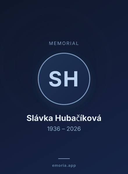 Memorial portrait of Slávka Hubačíková