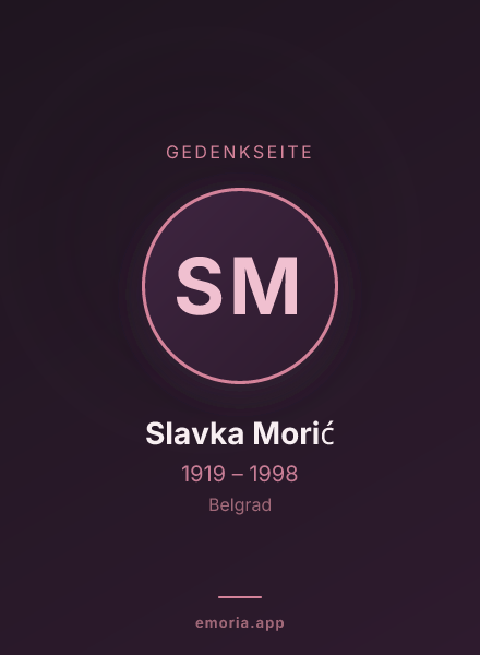 Gedenkportrait von Slavka Morić