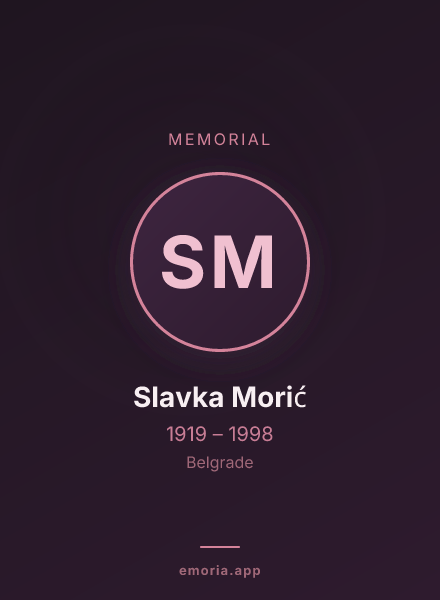 Memorial portrait of Slavka Morić