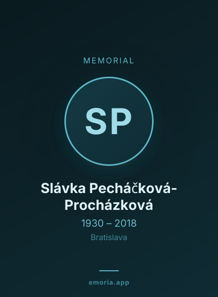 Memorial portrait of Slávka Pecháčková-Procházková