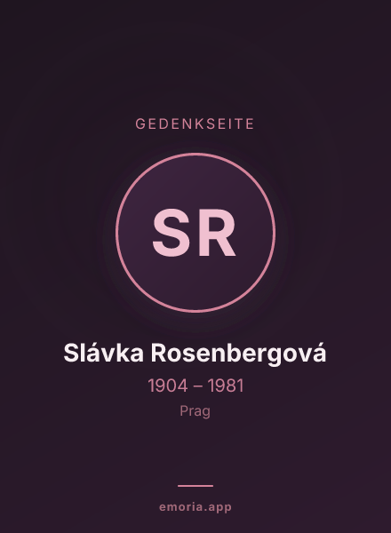 Gedenkportrait von Slávka Rosenbergová