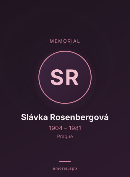 Memorial portrait of Slávka Rosenbergová
